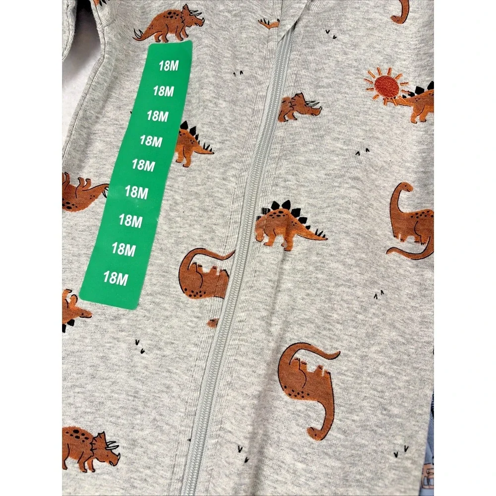 Pekkle 2-pack Sleepers - Dinosaurs & Construction Theme - 18M - NWT